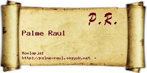 Palme Raul névjegykártya